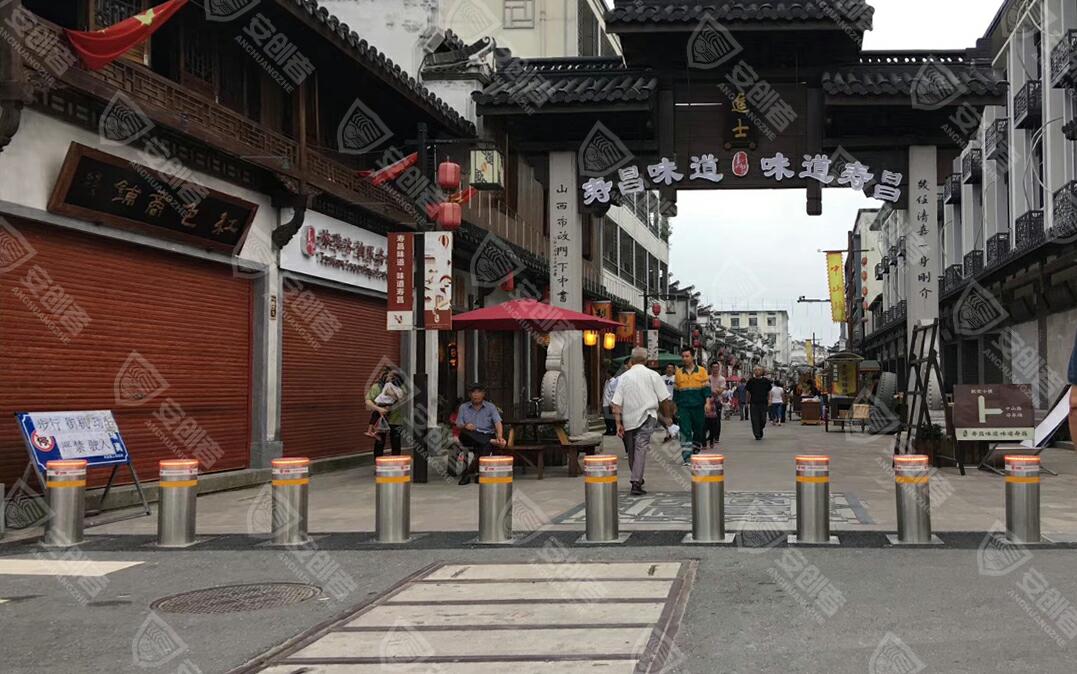 杭州建德寿昌古镇街区全自动升降柱项目